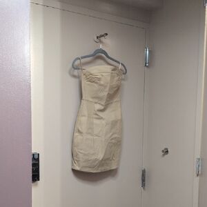 NWT Motel Rocks (Urban Outfitters) Beige Strapless Dress, Size L